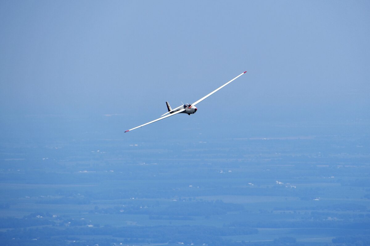 Glider in flight