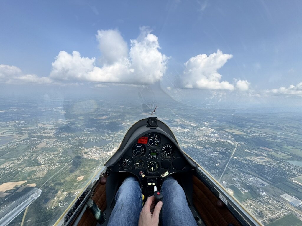 Pilot's view from the cockpit